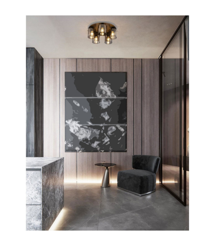 Mirbi Shade Cluster Ceiling Light Smokey Sandy Black E27 5x12W-2
