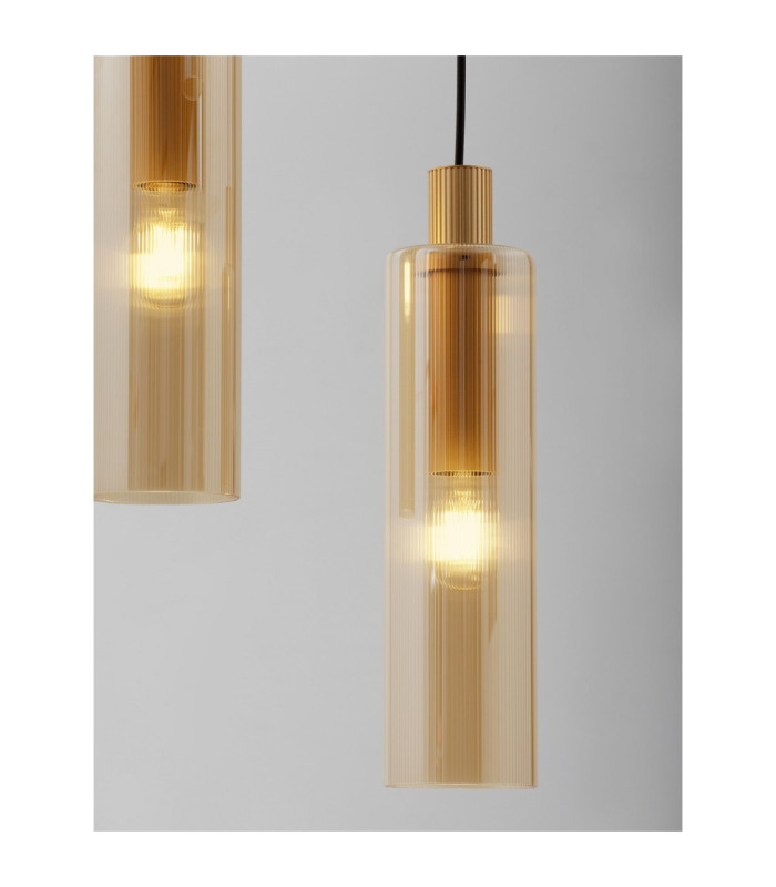 Zoella Cluster Pendant Ceiling Light Gold Amber E27 3x12W-5