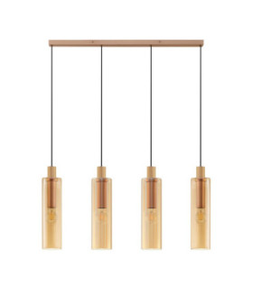 Zoella Bar Pendant Ceiling Light Gold Amber E27 4x12W-1