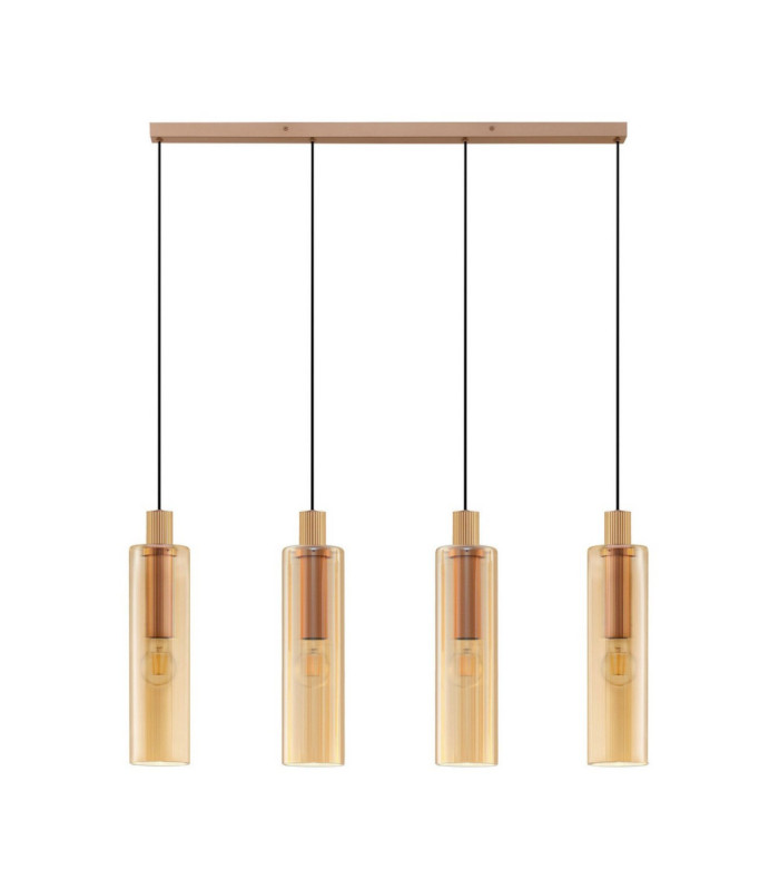 Zoella Bar Pendant Ceiling Light Gold Amber E27 4x12W-1