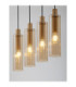 Zoella Bar Pendant Ceiling Light Gold Amber E27 4x12W-6