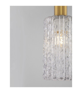 Certa Slim Pendant Ceiling Light Clear Structured Gold E27 1x12W-2