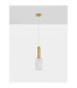 Certa Slim Pendant Ceiling Light Clear Structured Gold E27 1x12W-3