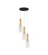 Certa Cluster Pendant Ceiling Light Clear Structured Gold E27 3x12W-1