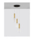 Certa Cluster Pendant Ceiling Light Clear Structured Gold E27 3x12W-3