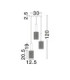 Certa Cluster Pendant Ceiling Light Clear Structured Gold E27 3x12W-8
