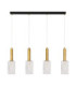 Certa Bar Pendant Ceiling Light Clear Structured Gold E27 4x12W-1