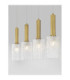 Certa Bar Pendant Ceiling Light Clear Structured Gold E27 4x12W-2