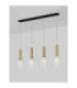 Certa Bar Pendant Ceiling Light Clear Structured Gold E27 4x12W-6