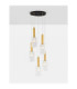 Certa Cluster Pendant Ceiling Light Clear Structured Gold E27 5x12W-4