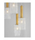 Certa Cluster Pendant Ceiling Light Clear Structured Gold E27 5x12W-7