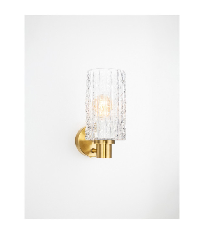 Certa Wall Lamp Clear Structured Gold E27 1x12W-4