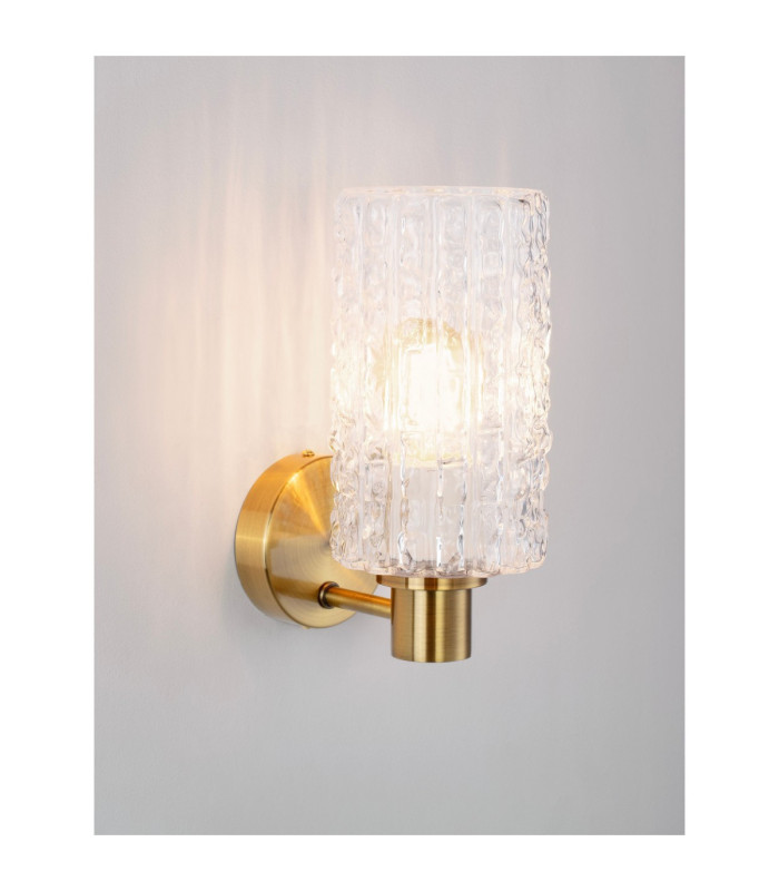 Certa Wall Lamp Clear Structured Gold E27 1x12W-6