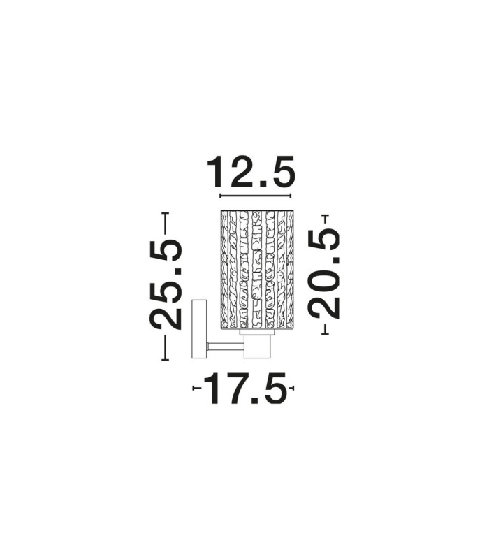 Certa Wall Lamp Clear Structured Gold E27 1x12W-7