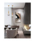 Maho Slim Pendant Ceiling Light Smokey Brass Gold E27 1x12W-2