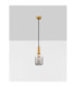 Maho Slim Pendant Ceiling Light Smokey Brass Gold E27 1x12W-3
