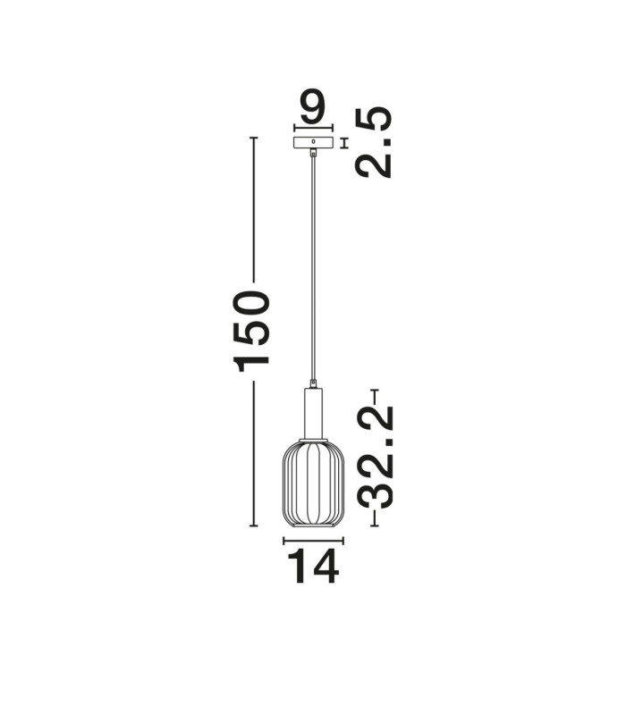 Maho Slim Pendant Ceiling Light Smokey Brass Gold E27 1x12W-6