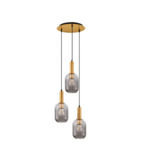 Maho Cluster Pendant Ceiling Light Smokey Brass Gold E27 3x12W-1