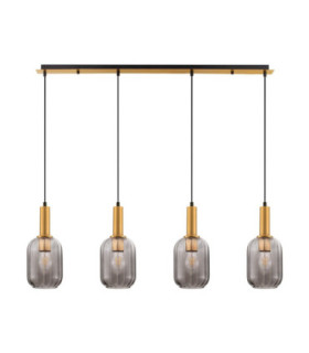 Maho Bar Pendant Ceiling Light Smokey Brass Gold E27 4x12W-1