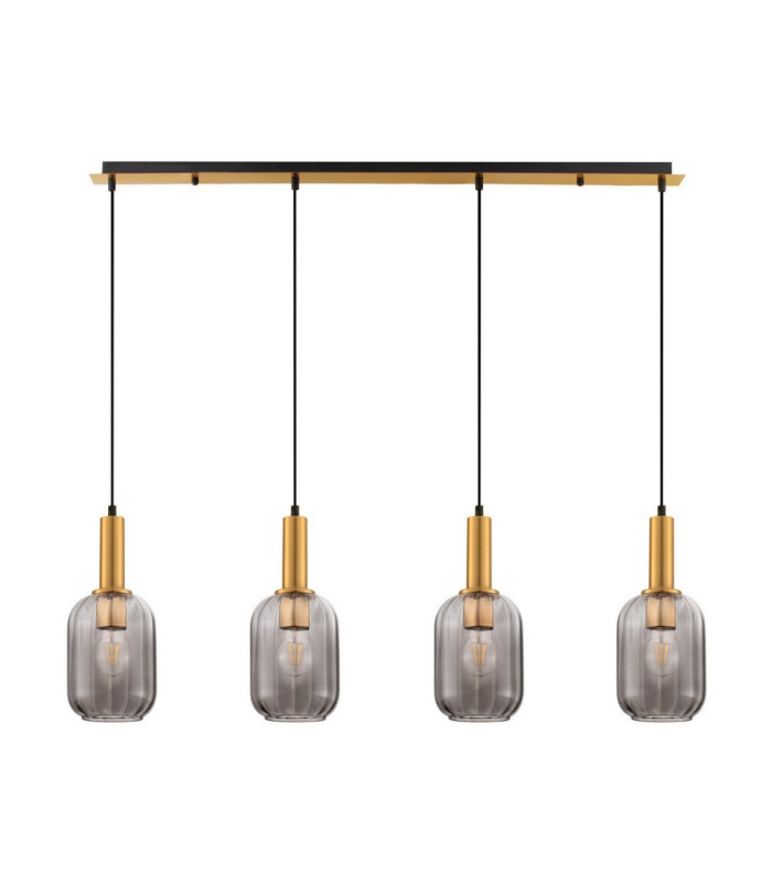 Maho Bar Pendant Ceiling Light Smokey Brass Gold E27 4x12W-1