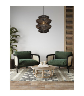 Nua 40cm Wire Frame Pendant Ceiling Light Sandy Black E27 1x12W-2