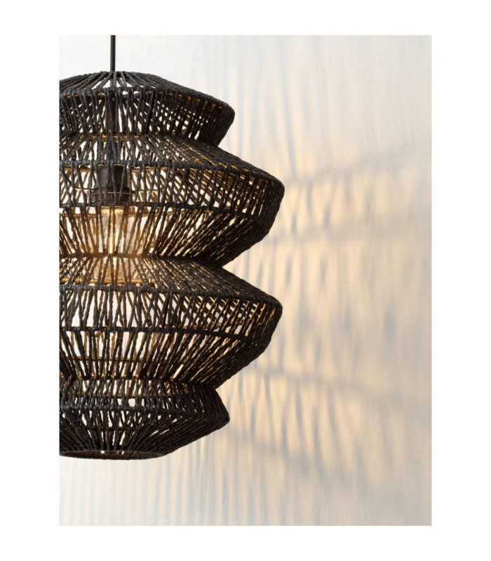 Nua 40cm Wire Frame Pendant Ceiling Light Sandy Black E27 1x12W-5