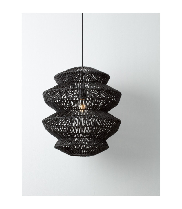 Nua 40cm Wire Frame Pendant Ceiling Light Sandy Black E27 1x12W-6
