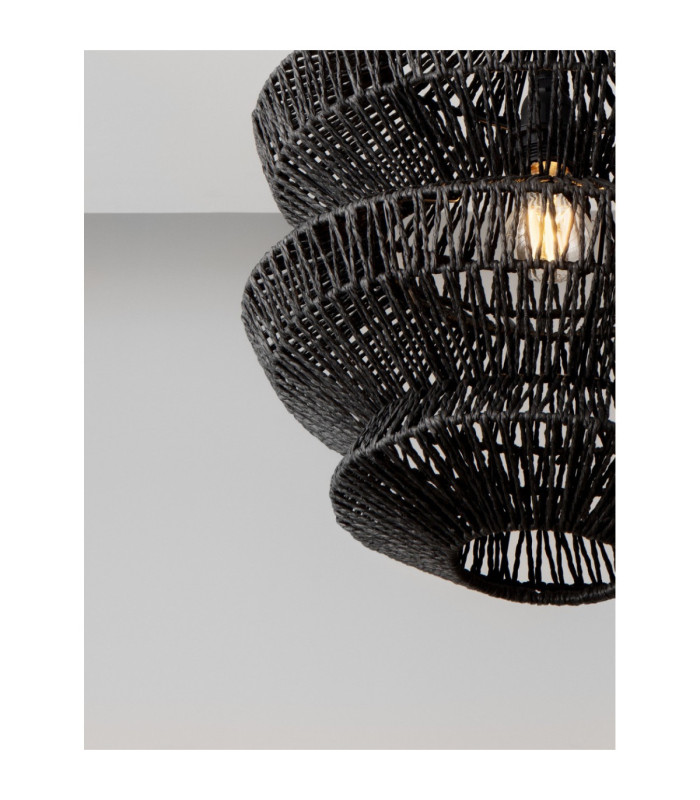 Nua 40cm Wire Frame Pendant Ceiling Light Sandy Black E27 1x12W-7