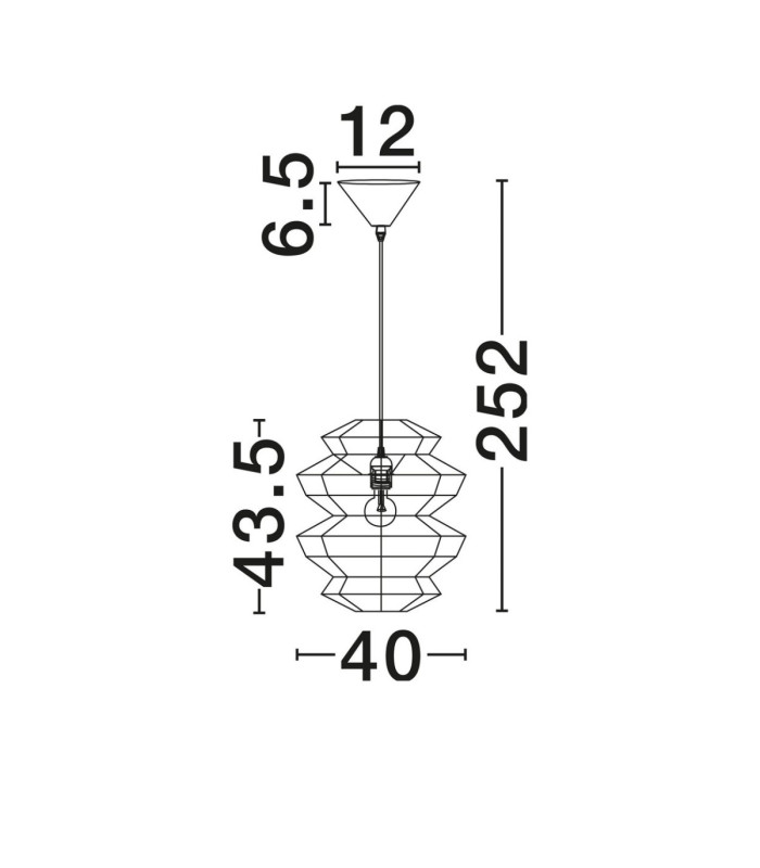 Nua 40cm Wire Frame Pendant Ceiling Light Sandy Black E27 1x12W-9