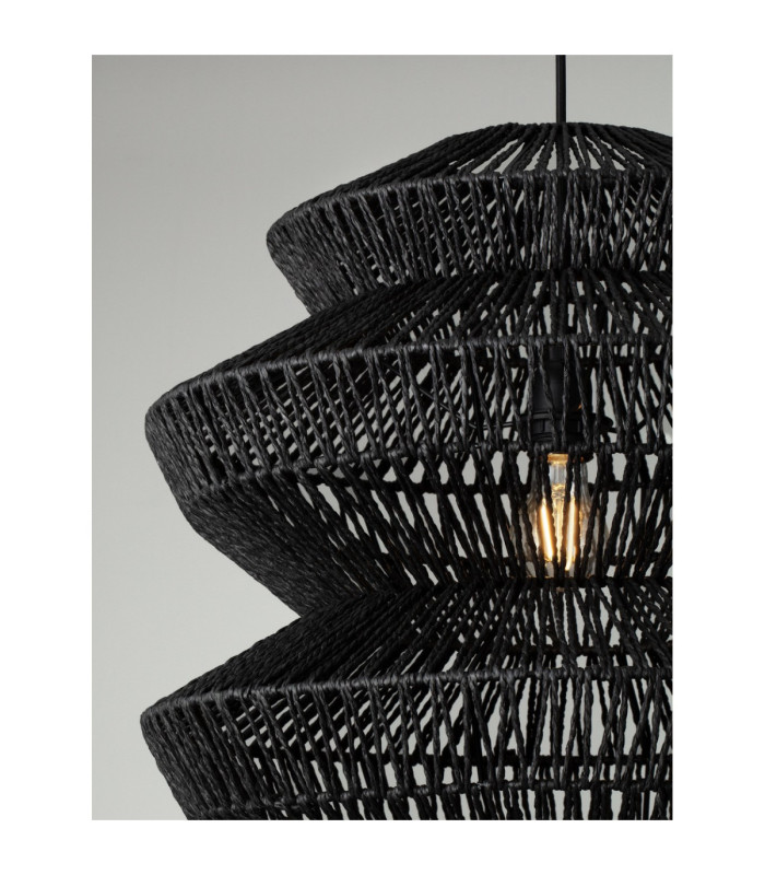 Nua 50cm 4 Level Wire Frame Pendant Ceiling Light Sandy Black E27 1x12W-2