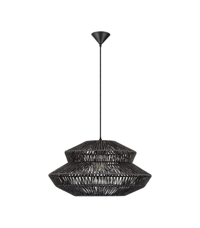 Nua 50cm 2 Level Wire Frame Pendant Ceiling Light Sandy Black E27 1x12W-1