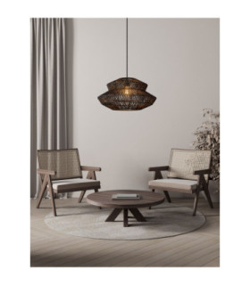 Nua 50cm 2 Level Wire Frame Pendant Ceiling Light Sandy Black E27 1x12W-2