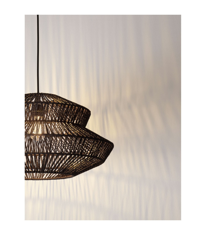 Nua 50cm 2 Level Wire Frame Pendant Ceiling Light Sandy Black E27 1x12W-6