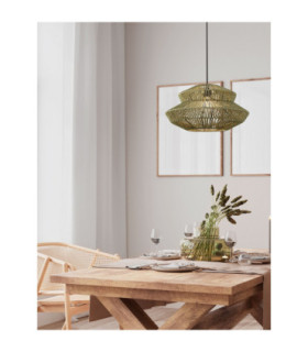 Nua Wire Frame Pendant Ceiling Light Green Sandy Black E27 1x12W-2