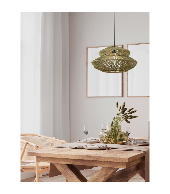 Nua Wire Frame Pendant Ceiling Light Green Sandy Black E27 1x12W-2
