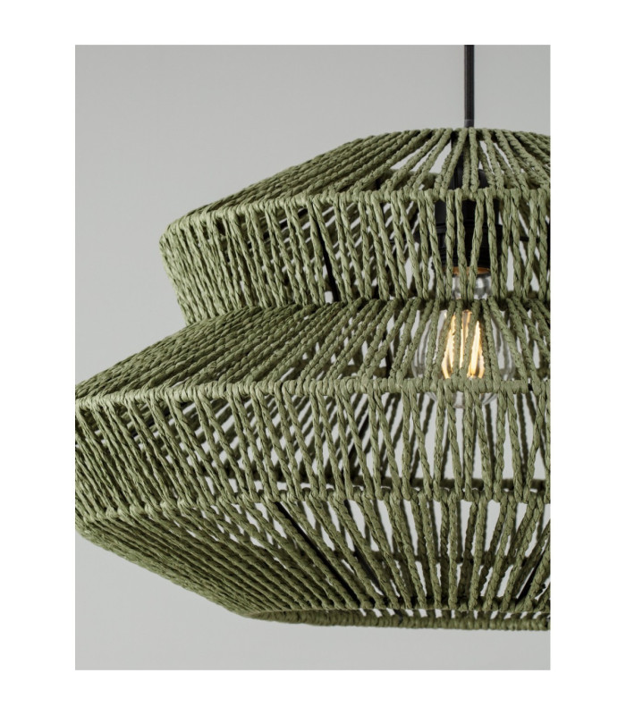 Nua Wire Frame Pendant Ceiling Light Green Sandy Black E27 1x12W-6