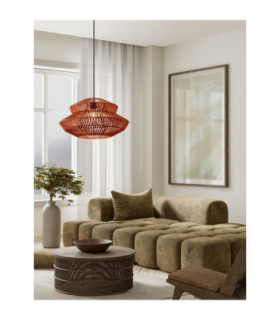 Nua Wire Frame Pendant Ceiling Light Orange Sandy Black E27 1x12W-2