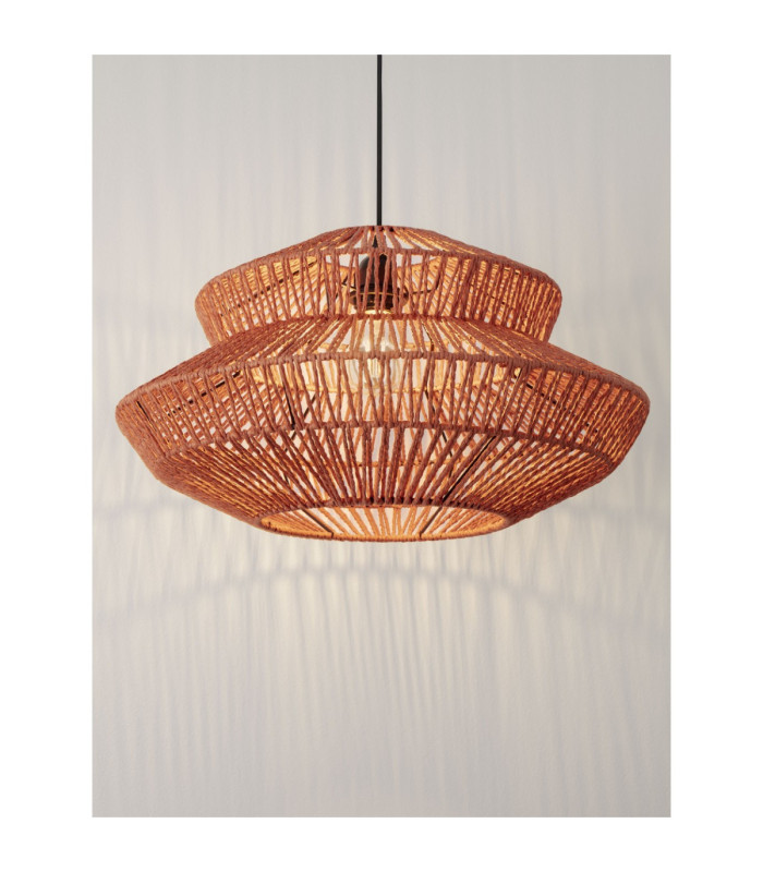 Nua Wire Frame Pendant Ceiling Light Orange Sandy Black E27 1x12W-5