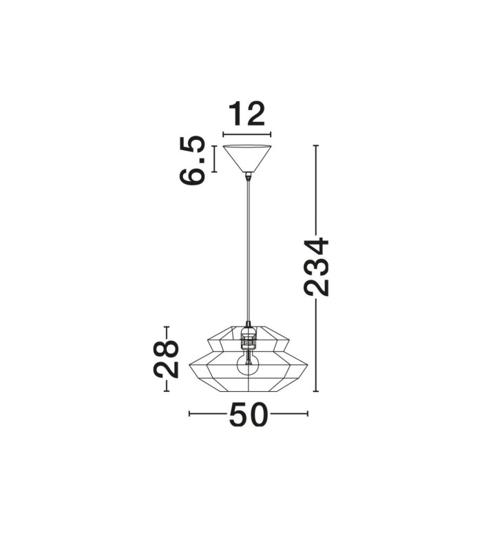 Nua Wire Frame Pendant Ceiling Light Orange Sandy Black E27 1x12W-6