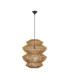 Nua 50cm 4 Level Wire Frame Pendant Ceiling Light Natural Sandy Black E27 1x12W-1