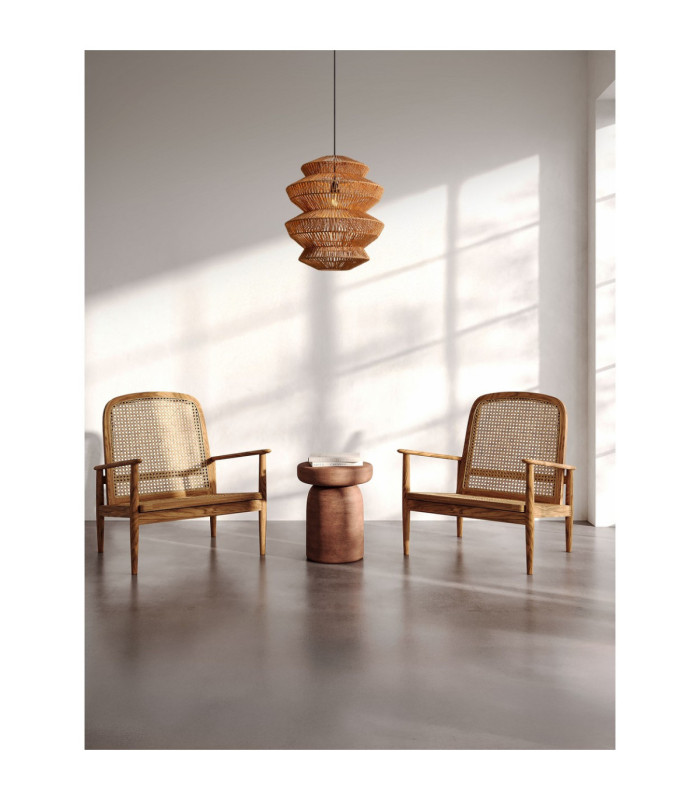 Nua 50cm 4 Level Wire Frame Pendant Ceiling Light Natural Sandy Black E27 1x12W-2