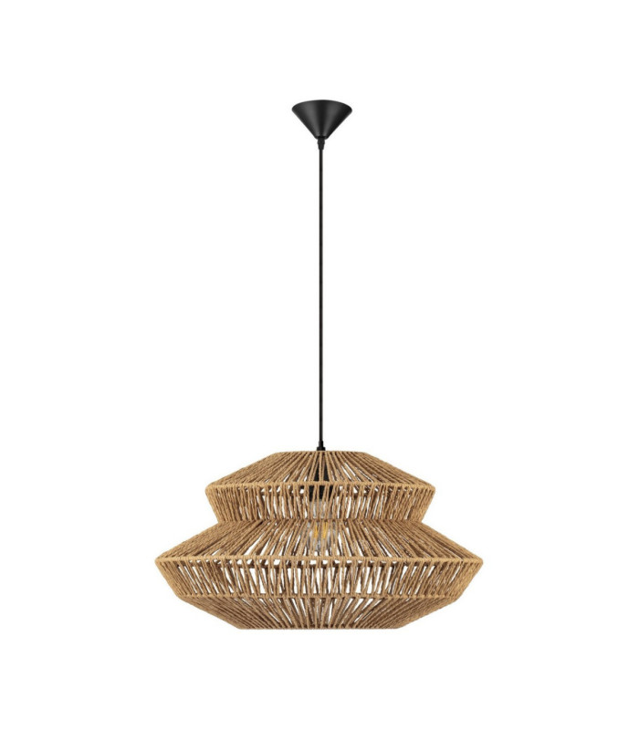 Nua 50cm 2 Level Wire Frame Pendant Ceiling Light Natural Sandy Black E27 1x12W-1