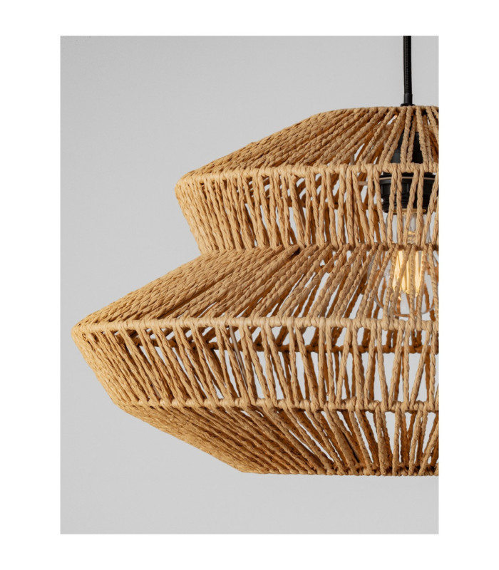 Nua 50cm 2 Level Wire Frame Pendant Ceiling Light Natural Sandy Black E27 1x12W-5