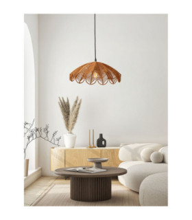 Flare Dome Pendant Ceiling Light Honey Black E27 1x12W-2