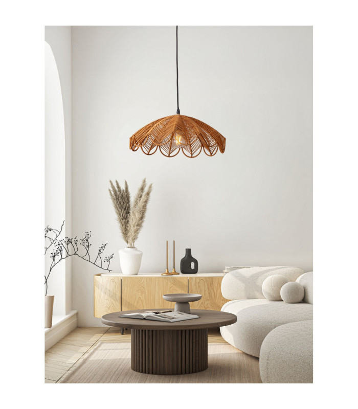 Flare Dome Pendant Ceiling Light Honey Black E27 1x12W-2