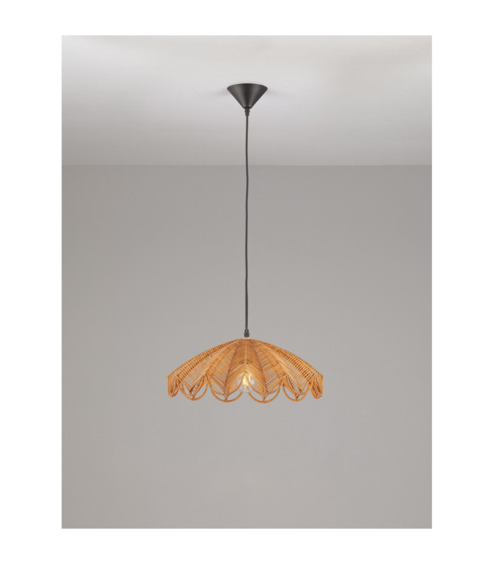 Flare Dome Pendant Ceiling Light Honey Black E27 1x12W-4