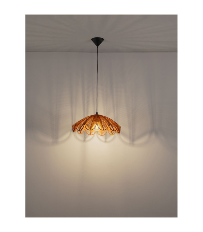 Flare Dome Pendant Ceiling Light Honey Black E27 1x12W-8