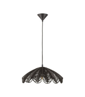Flare Dome Pendant Ceiling Light Black E27 1x12W-1