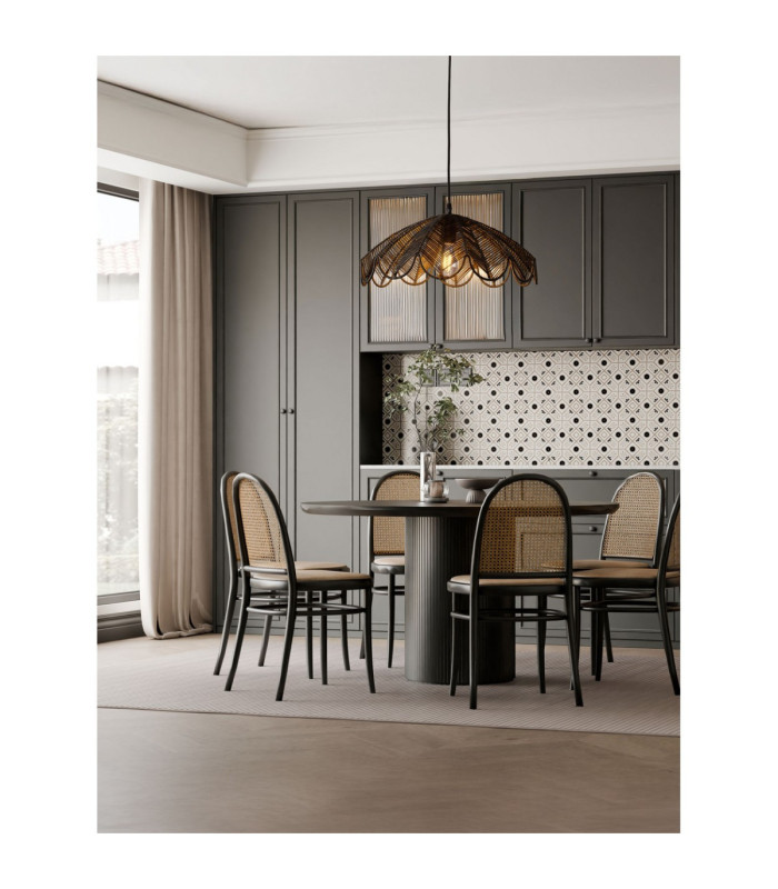 Flare Dome Pendant Ceiling Light Black E27 1x12W-2