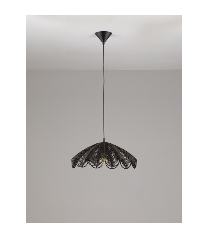 Flare Dome Pendant Ceiling Light Black E27 1x12W-3